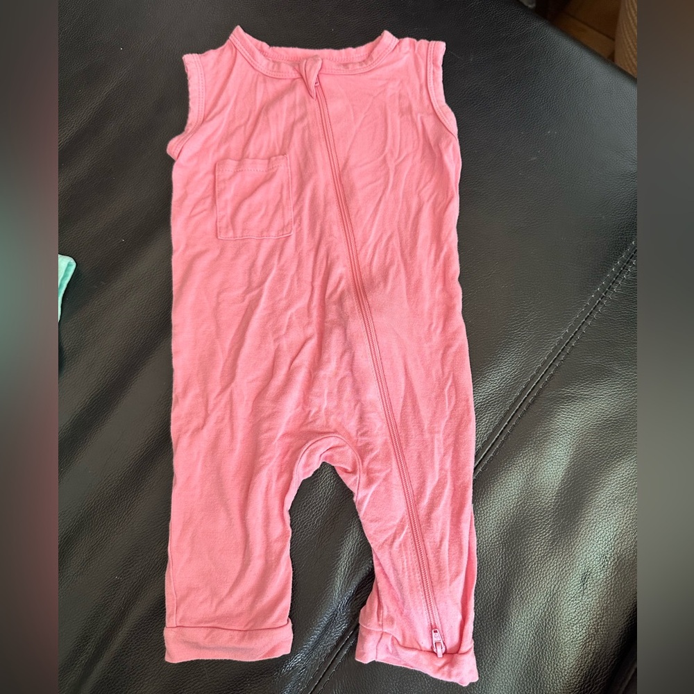 Rose sleeveless zip romper 6-12